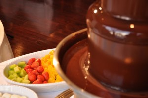 フルーツにチョコレートをたっぷりつけて召しあがれ！